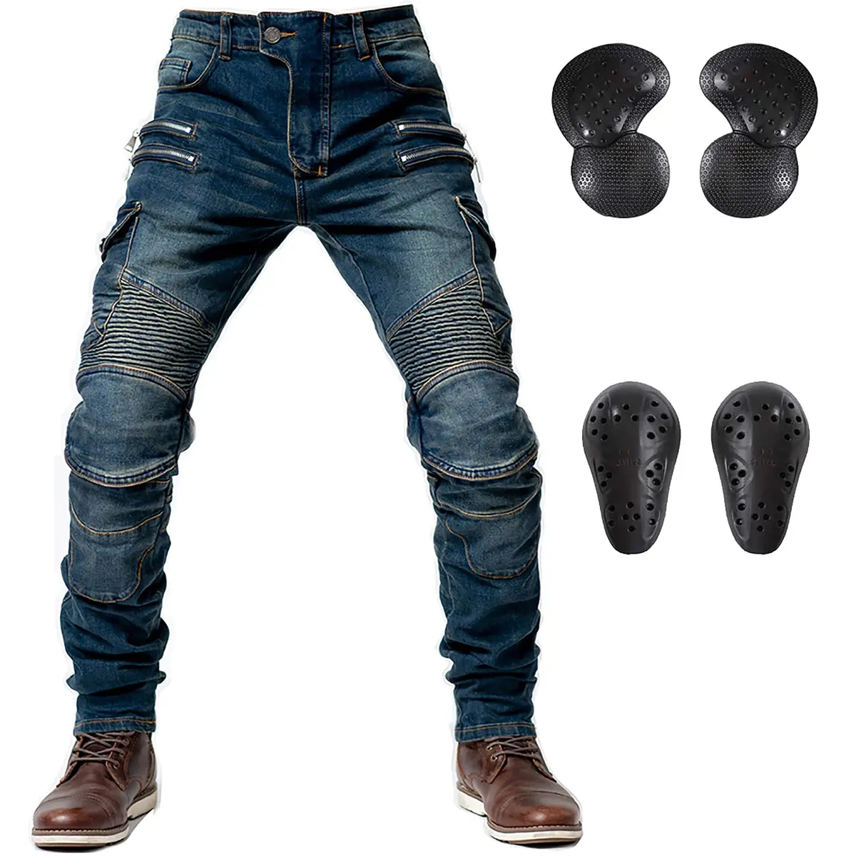 LOMENG Motorcycle Riding Pants Men with CE Armor, Dual Sport Jeans, All Seasons, Size 36 | Impact-Resistant & Breathable - main product image