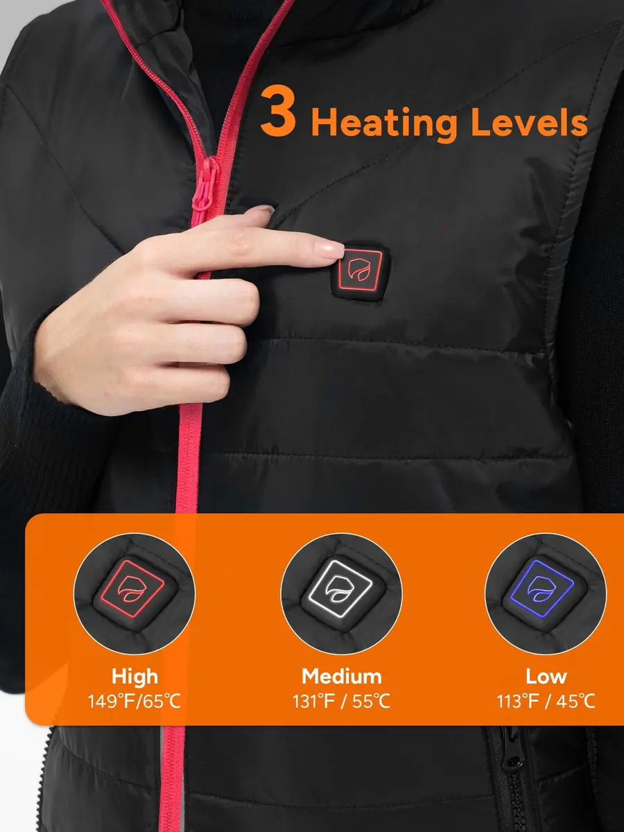 DR. PREPARE Women's Heated Vest X-Large | 6 Heating Zones, 3 Levels, Lightweight Polyester - view 6