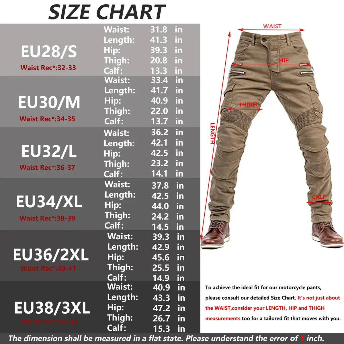 LOMENG Motorcycle Riding Pants Men with CE Armor Dual Sport Jeans | Breathable, Impact-Resistant, All Seasons - view 7