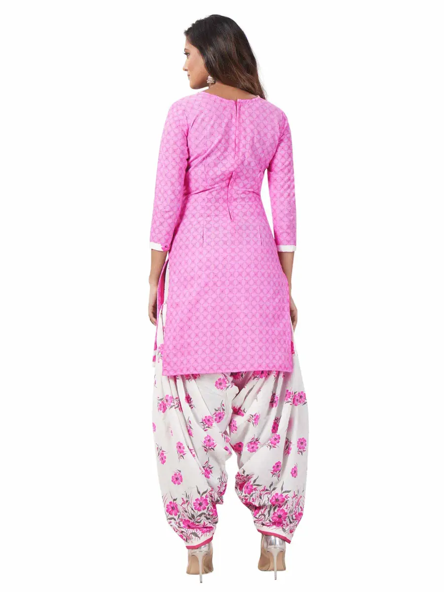Miraan Women's Cotton Printed Readymade Salwar Suit Set XXX-Large Pink (46cm Chest) - view 2