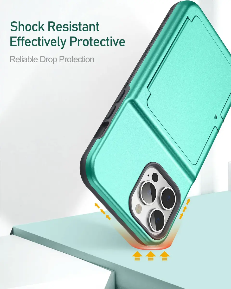 WeLoveCase for iPhone 13 Pro Max Case 6.7 Inch Mint Green | Heavy Duty Wallet & Mirror - view 7