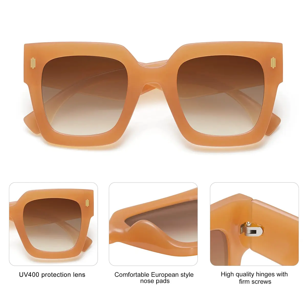 SOJOS Oversized Sunglasses for Women Thick Big Square Shades SJ2194C3 | UV400 High-Definition Lenses - view 5
