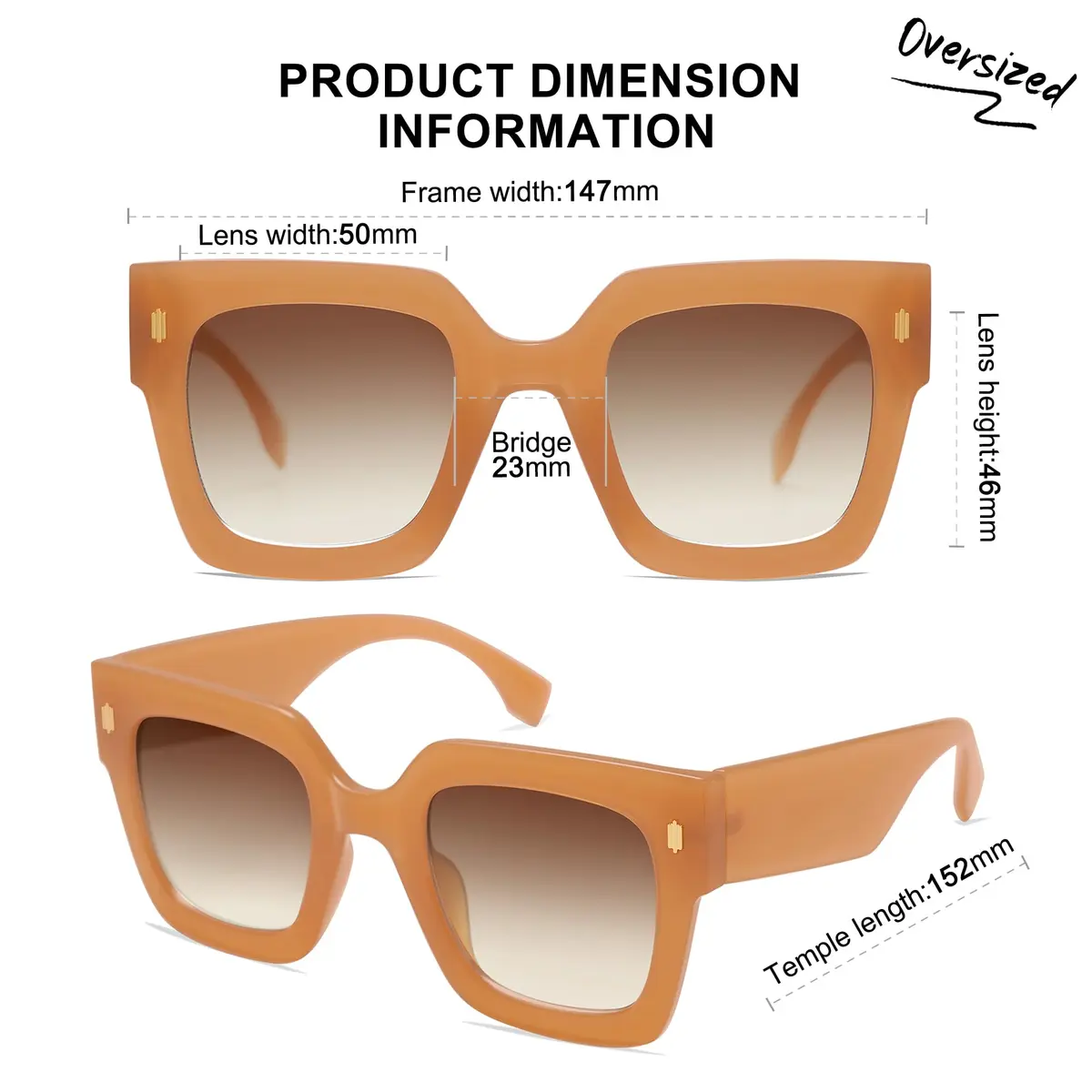 SOJOS Oversized Sunglasses for Women Thick Big Square Shades SJ2194C3 | UV400 High-Definition Lenses - view 4