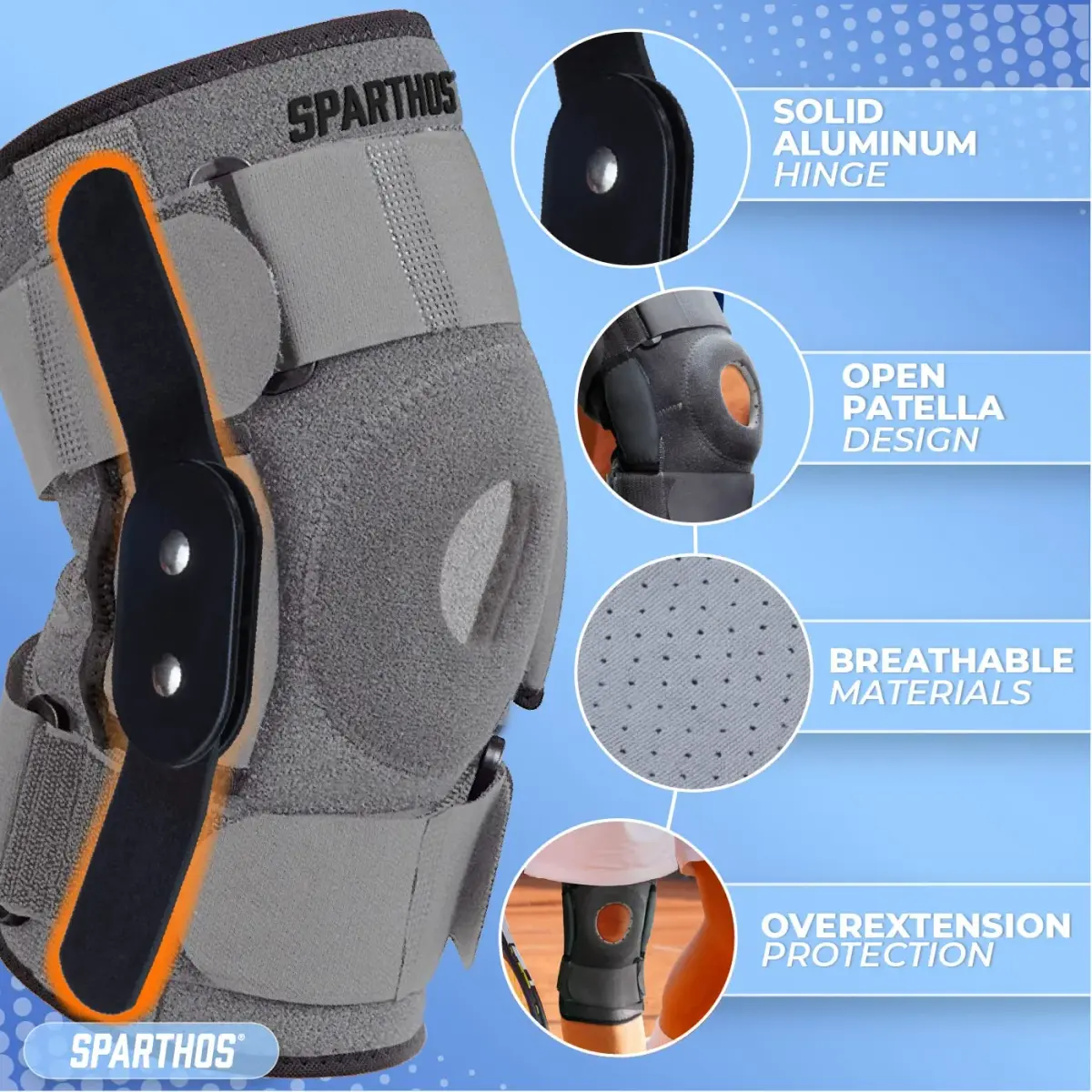 Sparthos Hinged Knee Brace for Men & Women - XX-Large | FDA Approved, Doctor Recommended - view 4