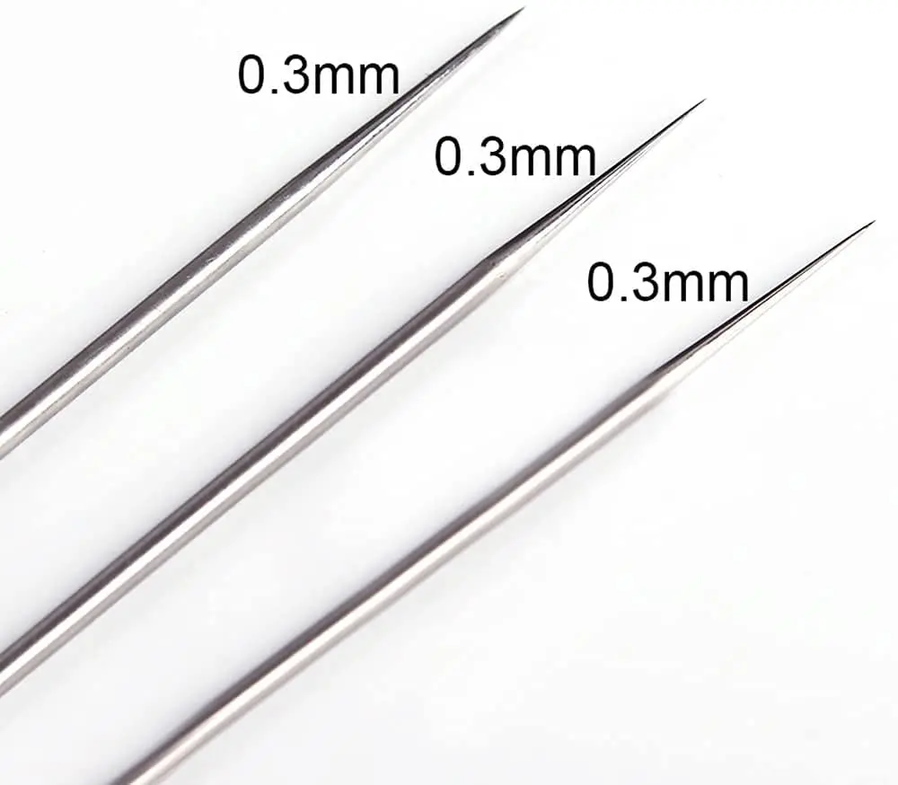 HUBEST 0.3mm Airbrush Needle Nozzle Kit, 3 Sets with Protectors & Wrench | Precision Stainless Steel & Copper Parts - view 7