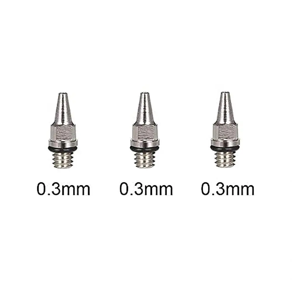 HUBEST 0.3mm Airbrush Needle Nozzle Kit, 3 Sets with Protectors & Wrench | Precision Stainless Steel & Copper Parts - view 8