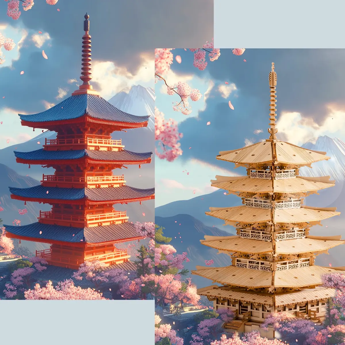 Rolife Wooden Model Kit for Adults 3D Puzzle Five-Storied Pagoda | Retro Wooden Assembly - view 7