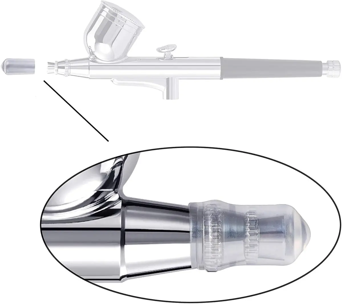HUBEST 0.5mm Airbrush Needle Nozzle Kit, 3 Sets | Stainless Steel Needles, Copper Nozzles, Protective Caps - view 5