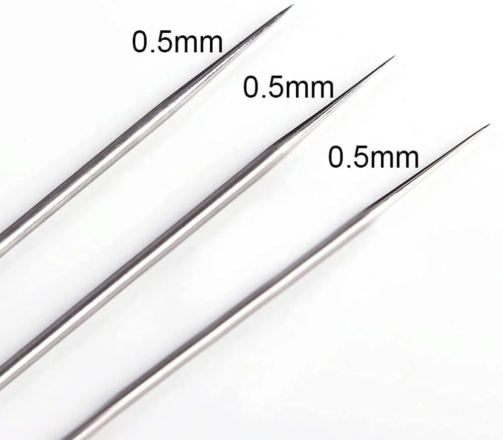 HUBEST 0.5mm Airbrush Needle Nozzle Kit, 3 Sets | Stainless Steel Needles, Copper Nozzles, Protective Caps - view 7