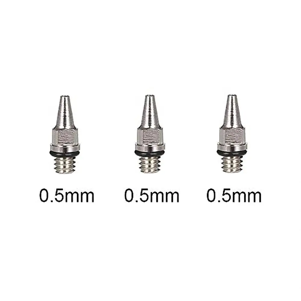 HUBEST 0.5mm Airbrush Needle Nozzle Kit, 3 Sets | Stainless Steel Needles, Copper Nozzles, Protective Caps - view 8