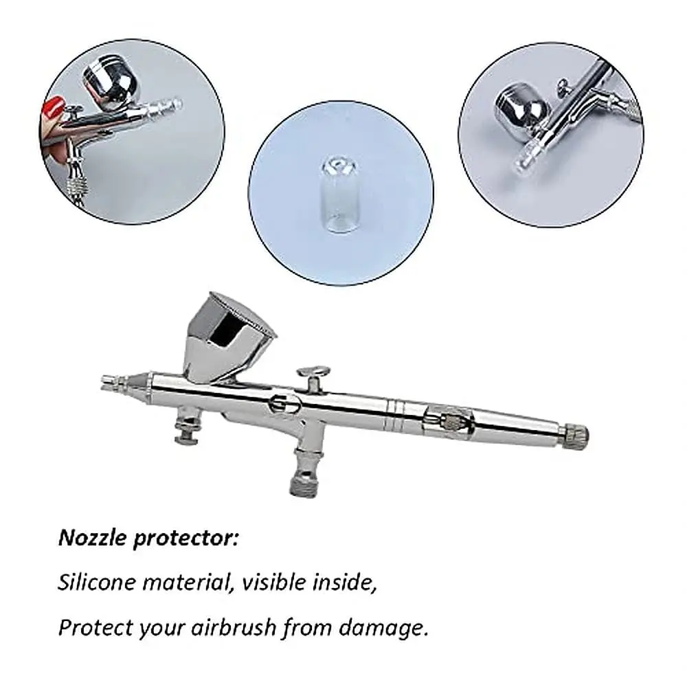HUBEST 0.5mm Airbrush Needle Nozzle Kit, 3 Sets | Stainless Steel Needles, Copper Nozzles, Protective Caps - view 9