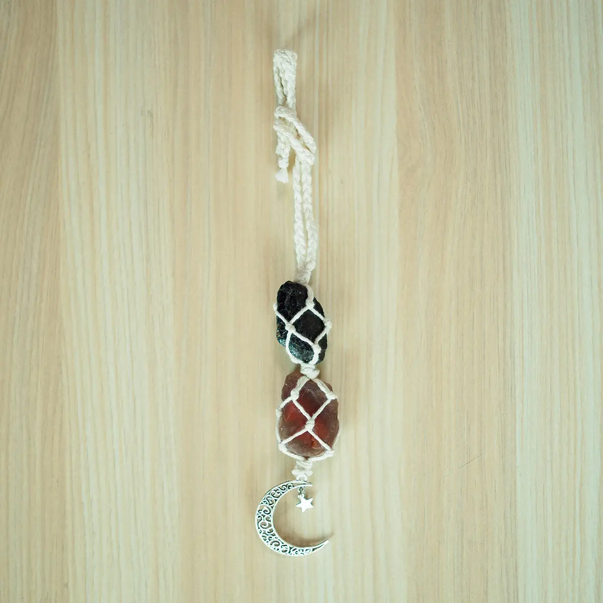 BOHO GARDEN Hanging Car Charm for Rear View Mirror - Tourmaline & Carnelian | Positive Energy Crystal Decor (70-120 chars) - view 6
