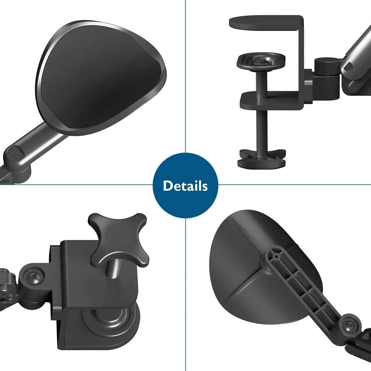 BONTEC Adjustable Arm Rest for Desk, 360° Rotating & Extendable, Aluminum | Ergonomic Support for Long Hours - view 9