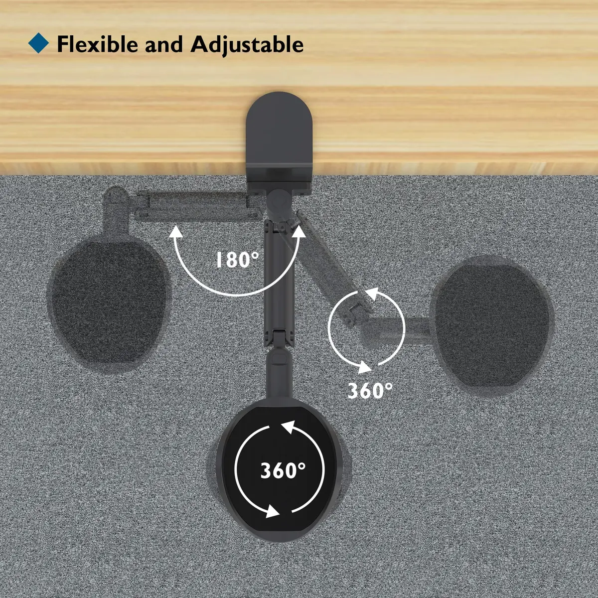 BONTEC Adjustable Arm Rest for Desk, 360° Rotating & Extendable, Aluminum | Ergonomic Support for Long Hours - view 4