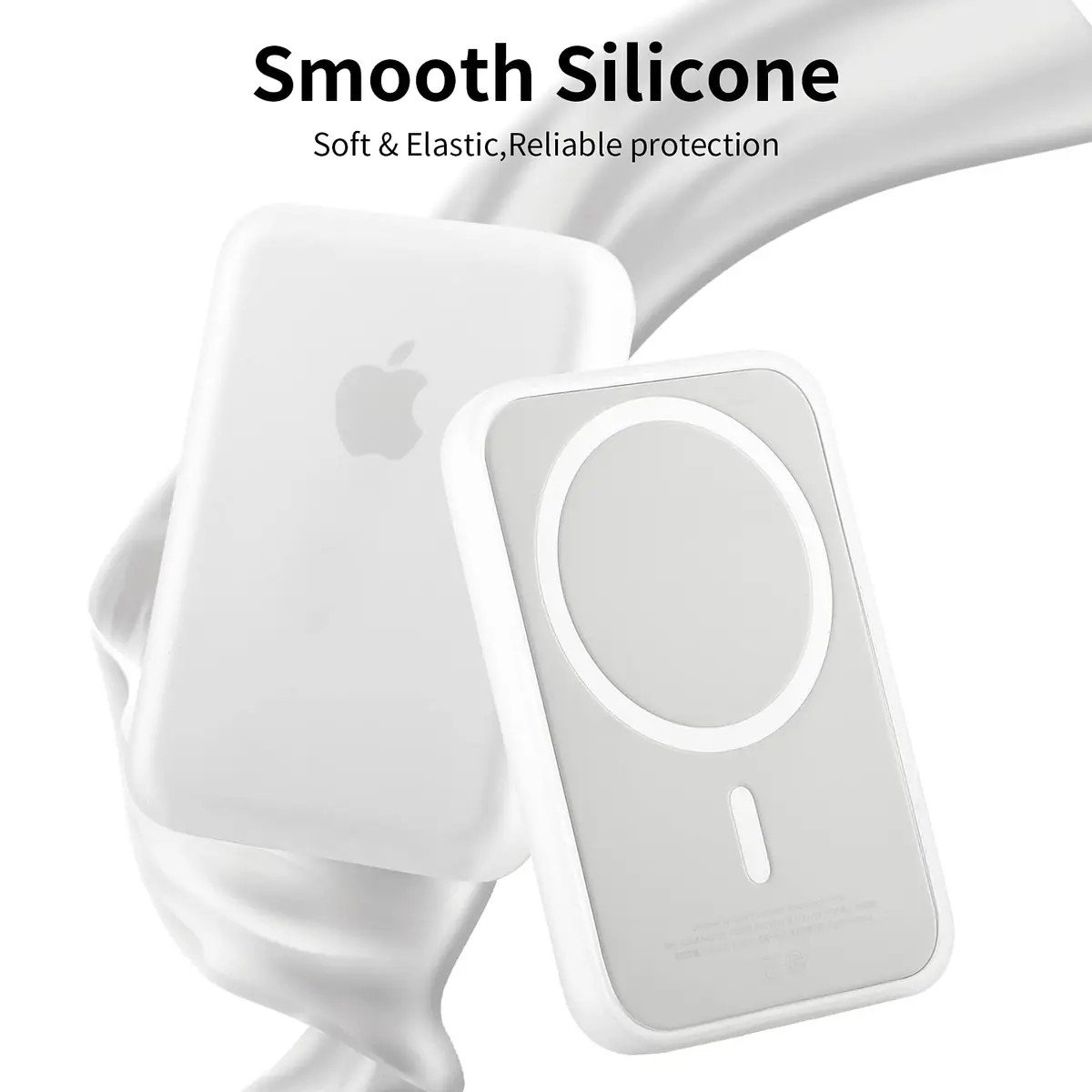 oakxco Silicone Case for Magsafe Battery Pack | Matte Clear, Half Cover Design - view 3