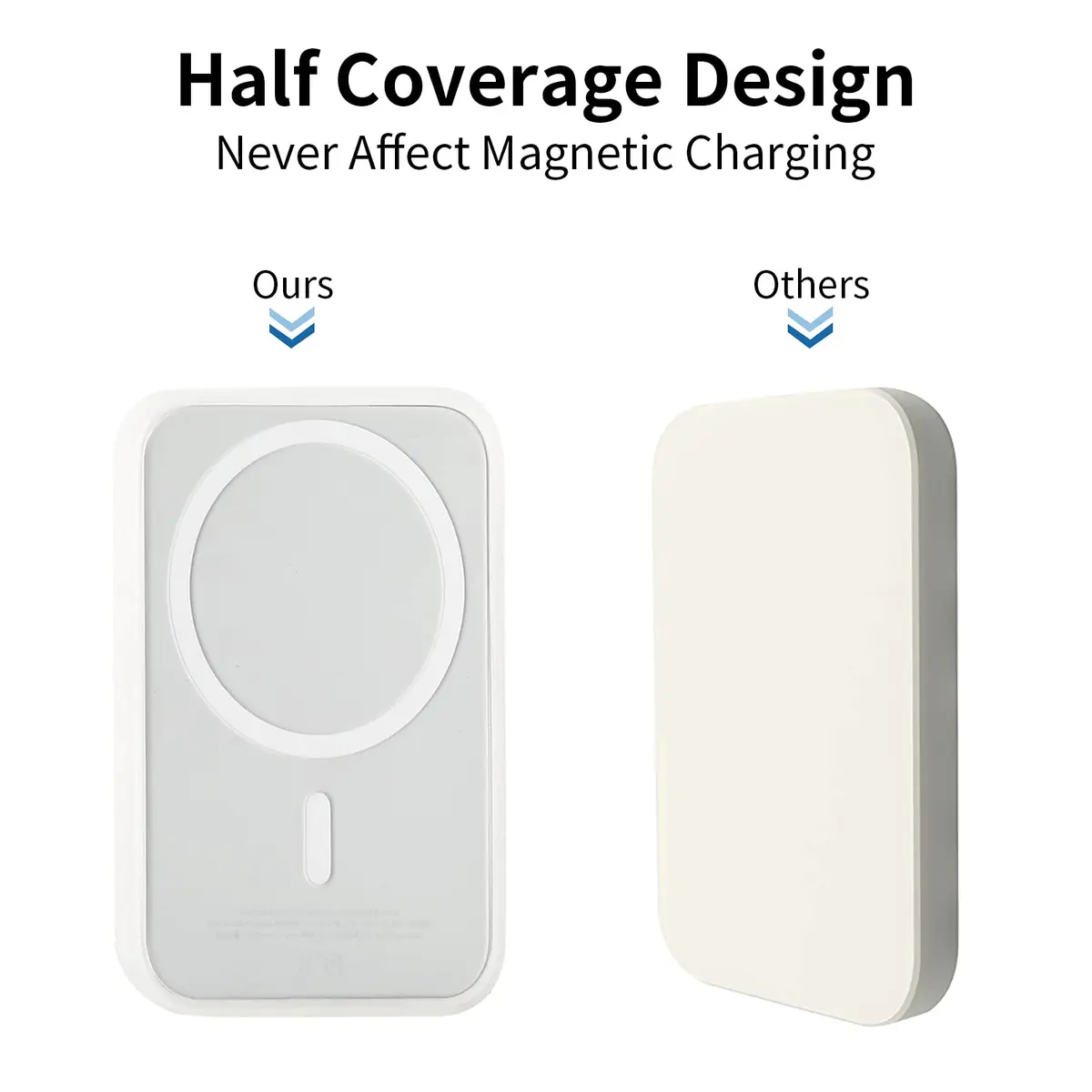 oakxco Silicone Case for Magsafe Battery Pack | Matte Clear, Half Cover Design - view 4