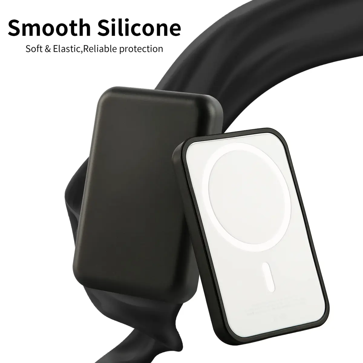 oakxco Silicone Case for Magsafe Battery Pack, Black | Compatible with iPhone 12-14 Series - view 3