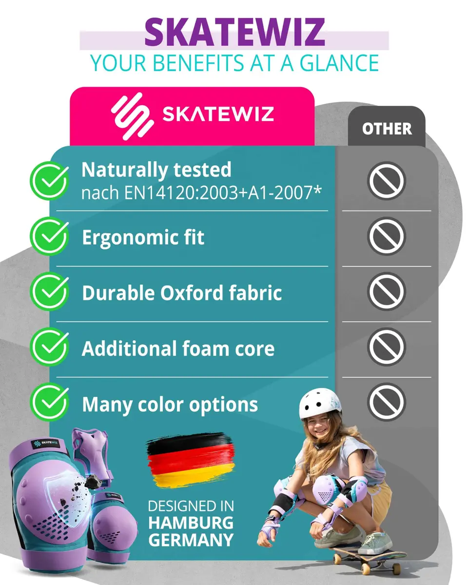 SKATEWIZ Kids Impact Protection Gear Size S | Durable Skate & Bike Pads for Kids - view 8