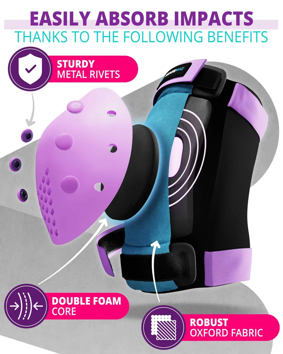 SKATEWIZ Kids Impact Protection Gear Size S | Durable Skate & Bike Pads for Kids - view 3