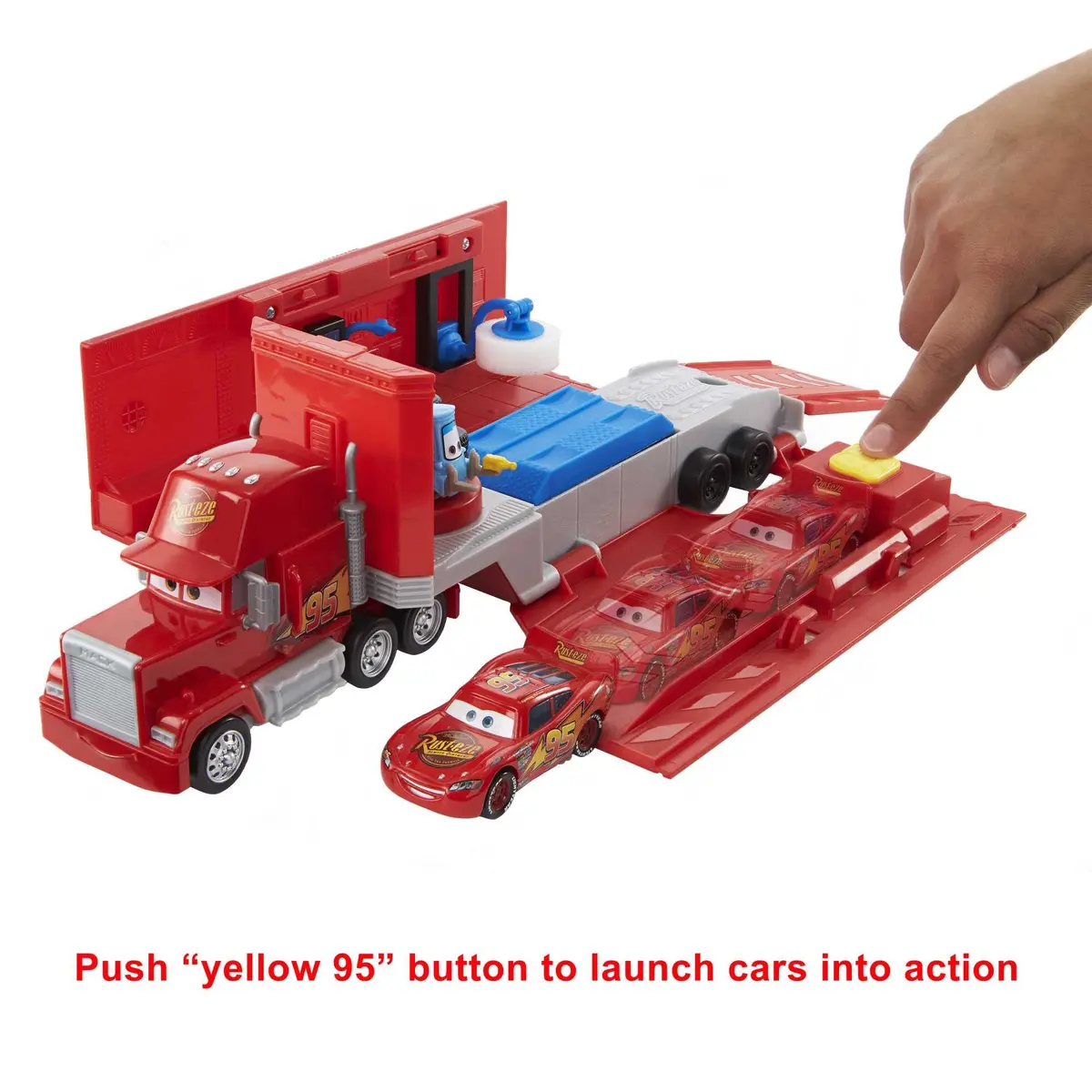 Mattel Disney and Pixar Cars Transforming Mack Playset | 2-in-1 Toy Truck & Tune-Up Station with Launcher, Lift & More - view 5