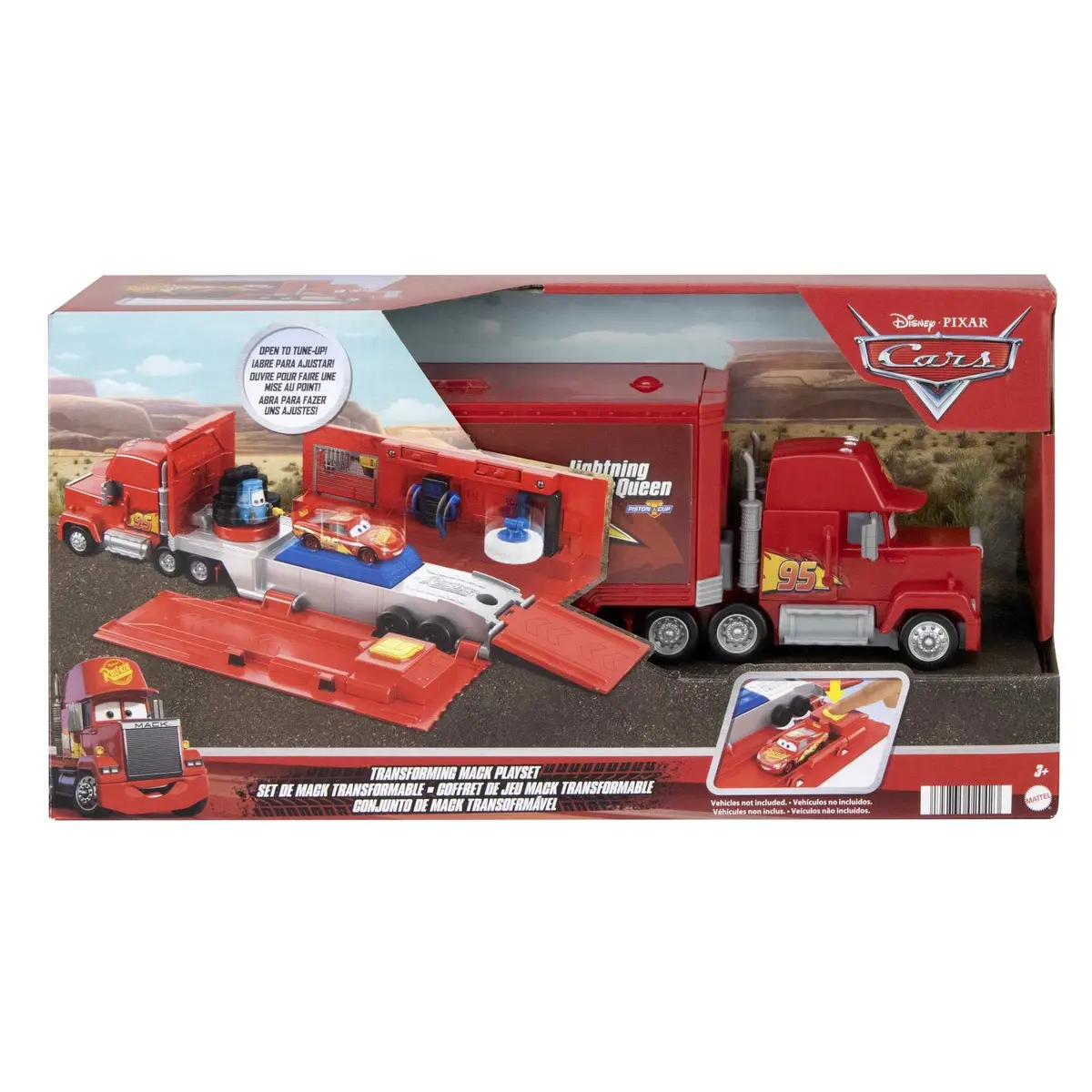 Mattel Disney and Pixar Cars Transforming Mack Playset | 2-in-1 Toy Truck & Tune-Up Station with Launcher, Lift & More - view 7