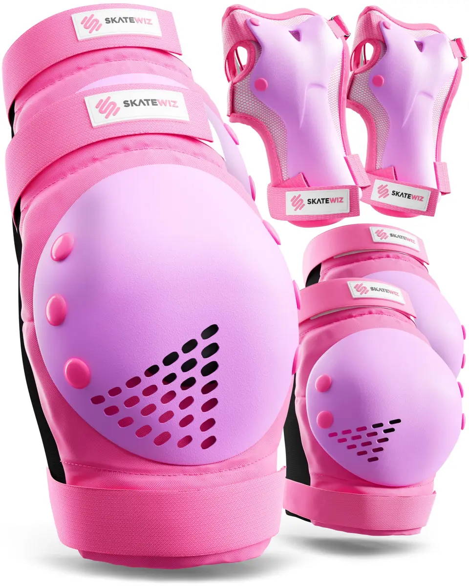 SKATEWIZ Impact Protection Gear for Adults - Pink Purple Size L/XL | Full Skating Safety Set - main product image