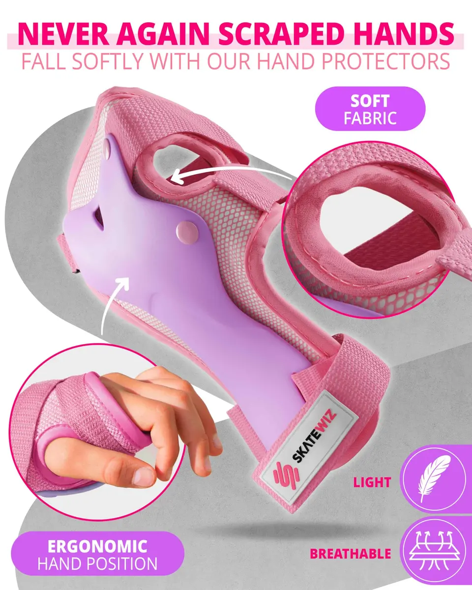 SKATEWIZ Impact Protection Gear for Adults - Pink Purple Size L/XL | Full Skating Safety Set - view 7