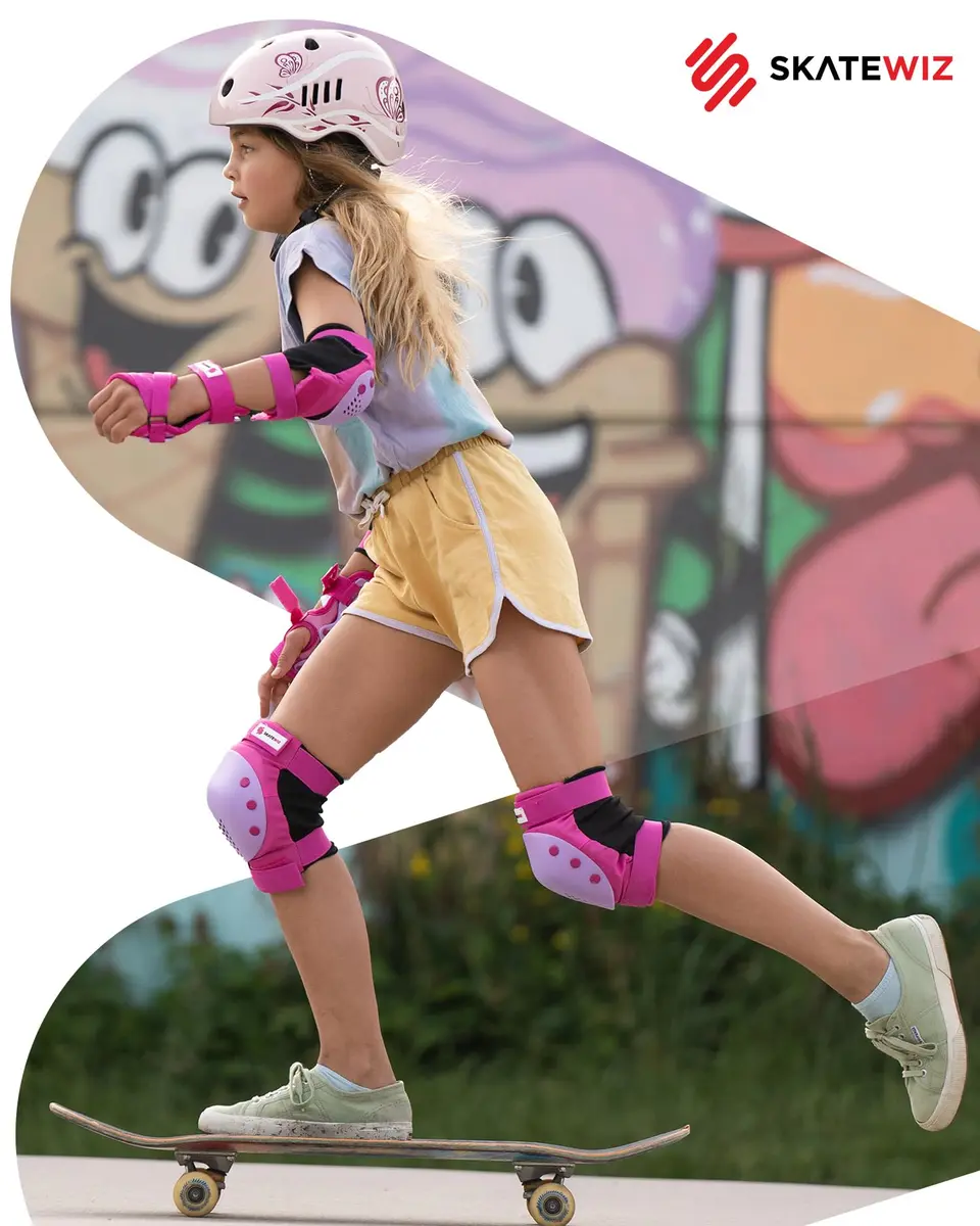 SKATEWIZ Impact Protection Gear for Adults - Pink Purple Size L/XL | Full Skating Safety Set - view 9
