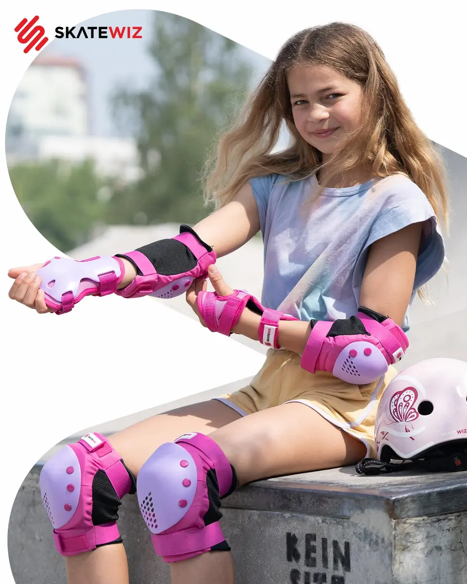 SKATEWIZ Impact Protection Gear for Adults - Pink Purple Size L/XL | Full Skating Safety Set - view 4