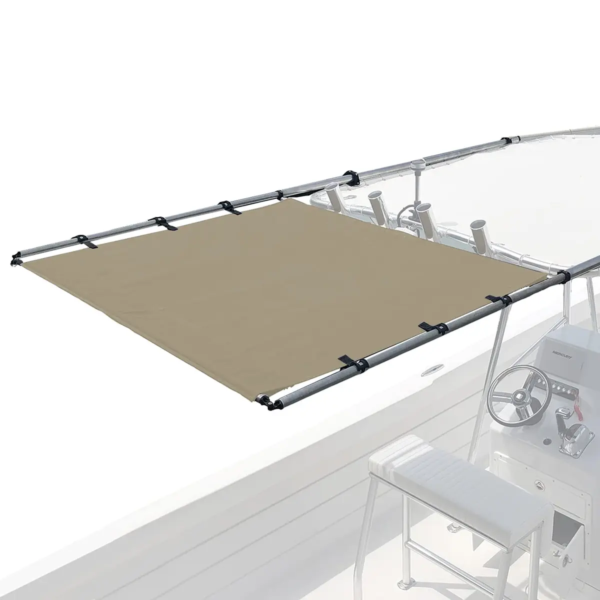 SureShade PTX Power Shade - 51" Wide (Tan) | Marine Canvas Sun Shelter for Boats - main product image
