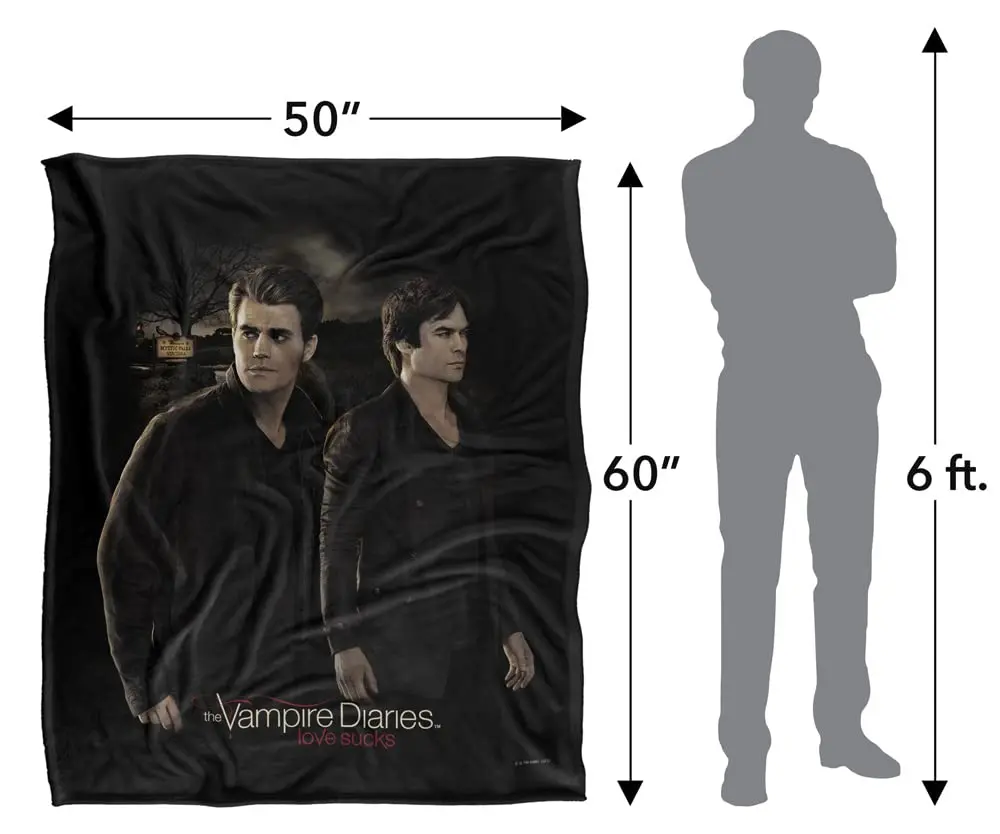 LOGOVISION Vampire Diaries Brothers Silky Touch Throw Blanket 127cm x 152cm | Officially Licensed Microfiber Fleece - view 5