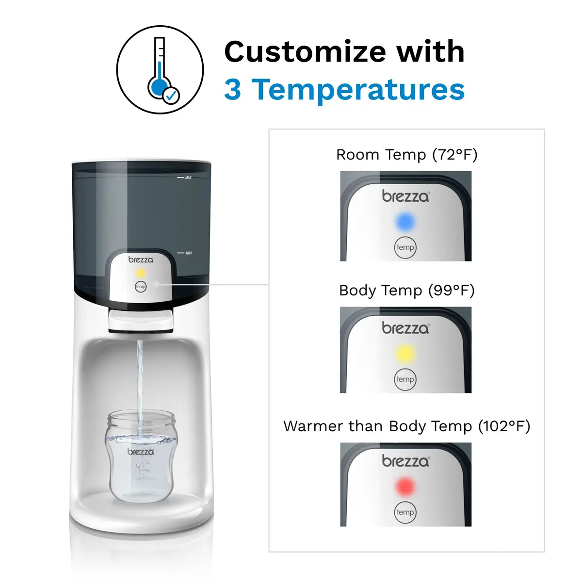 Baby Brezza Instant Baby Bottle Maker with 3 Temperature Settings | Fast, Safe & Universal - view 3