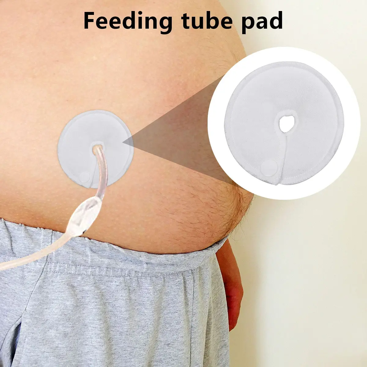 HGRTYXS Feeding Tube Pads Holder Covers for G/J Tube Button Peg Tube Supplies, 7.6cm (3x3 Inch) Soft Cotton, 12 Pack | Nursing Care for Post-Surgery & Dialysis Patients - view 7