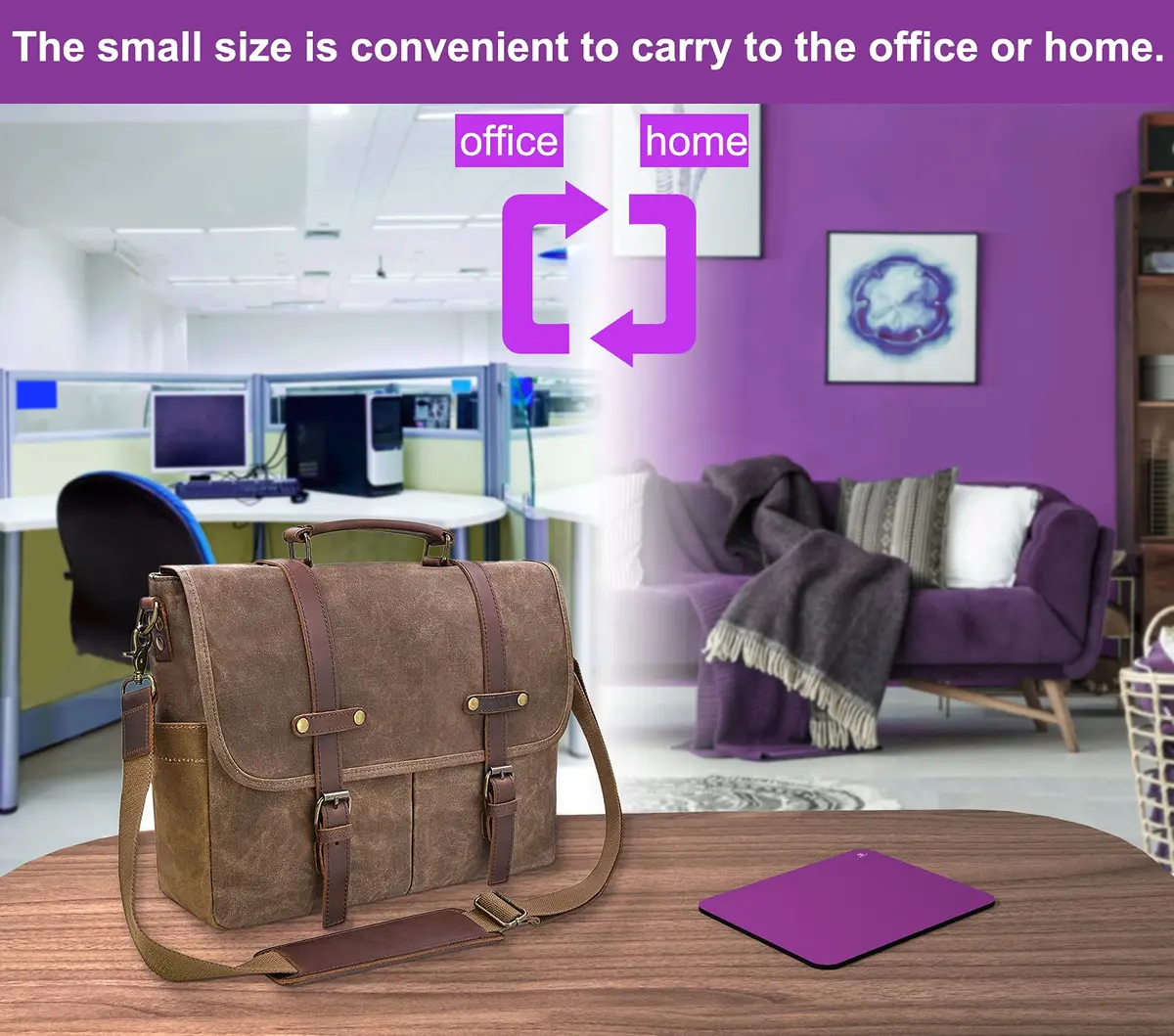 Audimi Small Mouse Pad 6 x 8 Inch Purple | Smooth Glide & Non-Slip Base - view 6