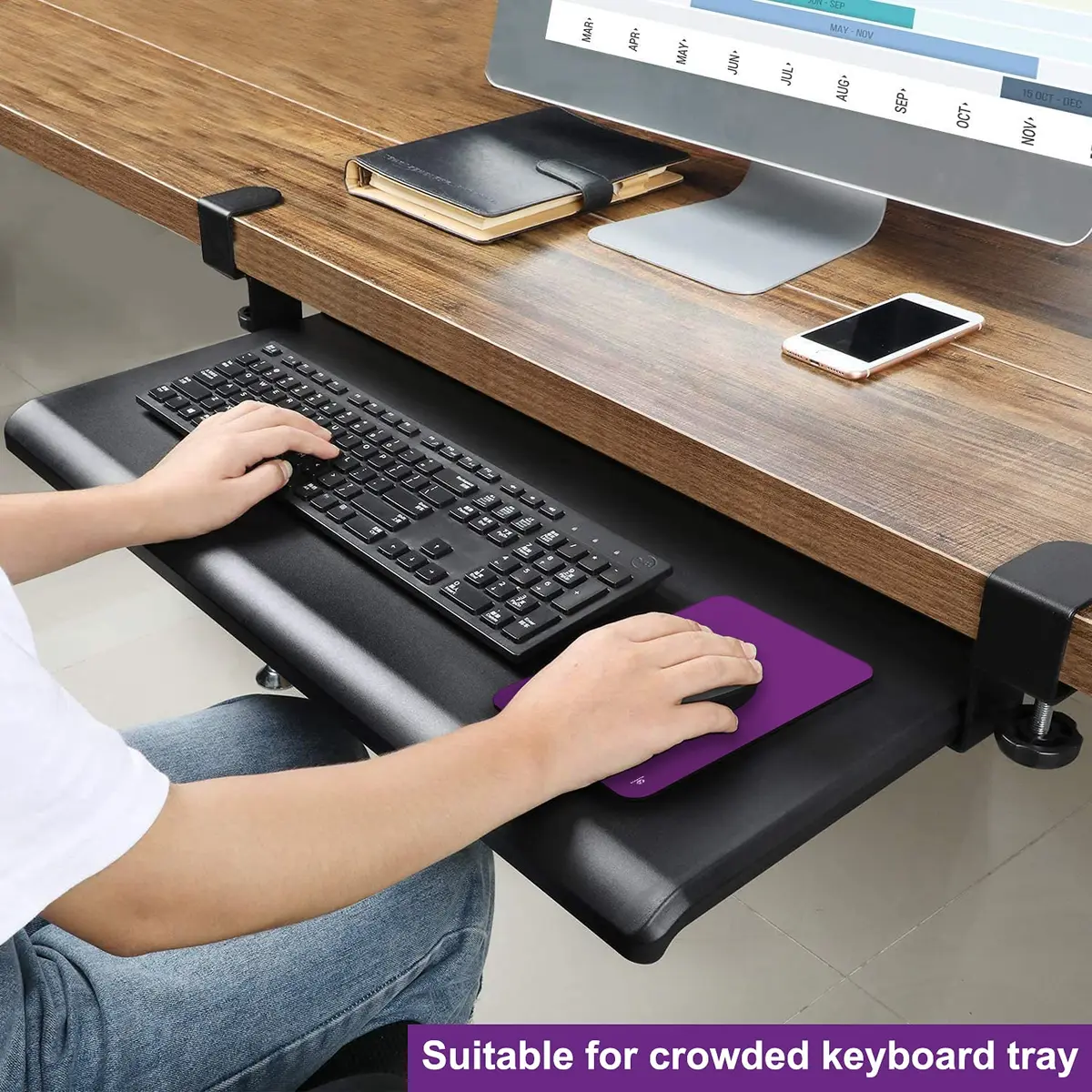 Audimi Small Mouse Pad 6 x 8 Inch Purple | Smooth Glide & Non-Slip Base - view 7