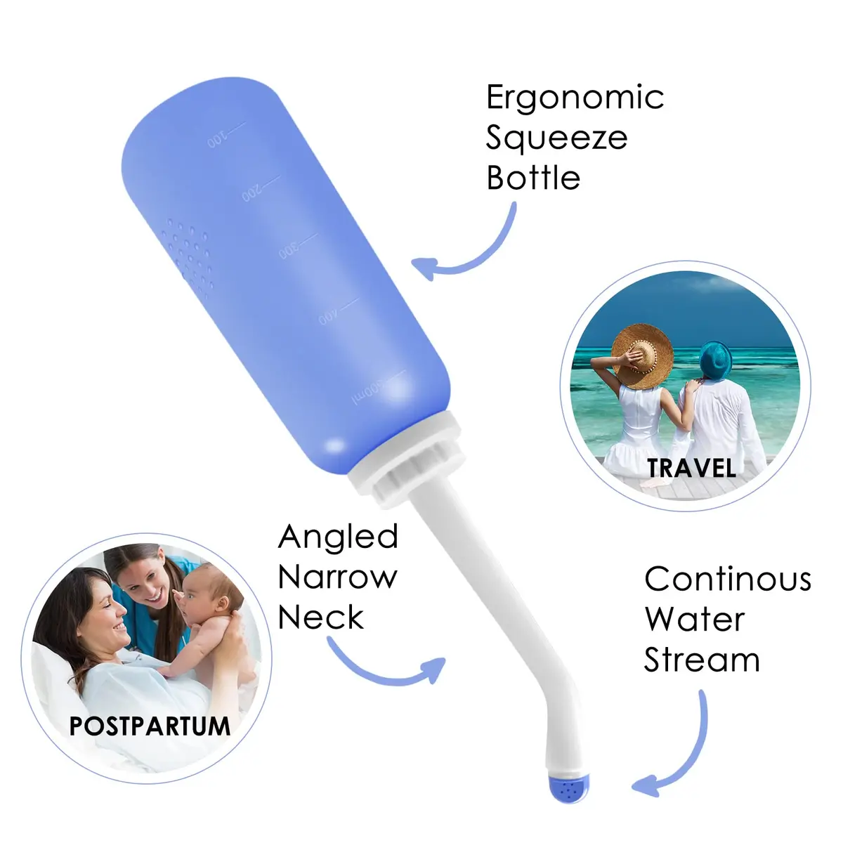 RUFCRIL 500ml (17.5 Fl Oz) Upside Down Peri Bottle | Boilable TPE for Postpartum & Hemorrhoid Care - view 7