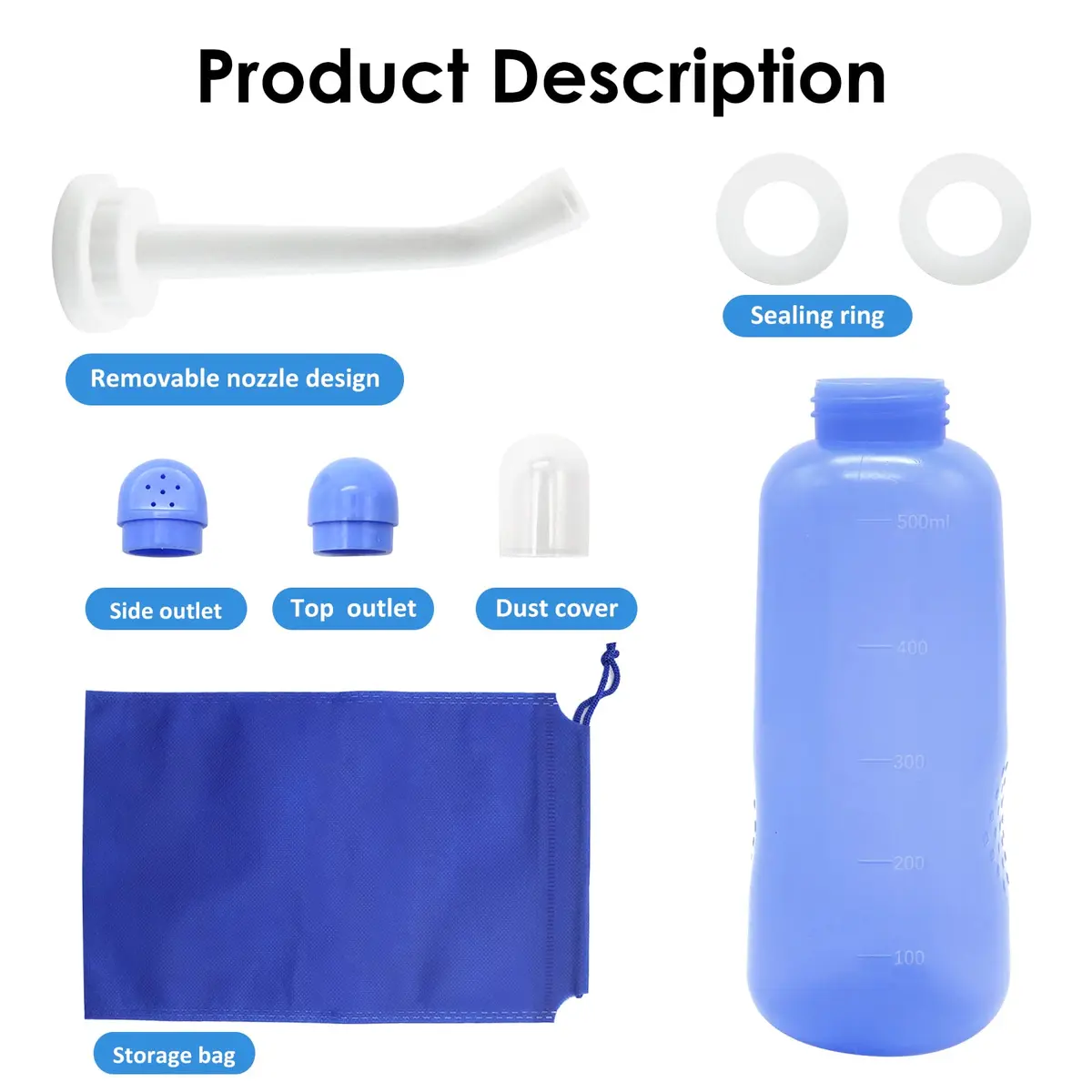 RUFCRIL 500ml (17.5 Fl Oz) Upside Down Peri Bottle | Boilable TPE for Postpartum & Hemorrhoid Care - view 3