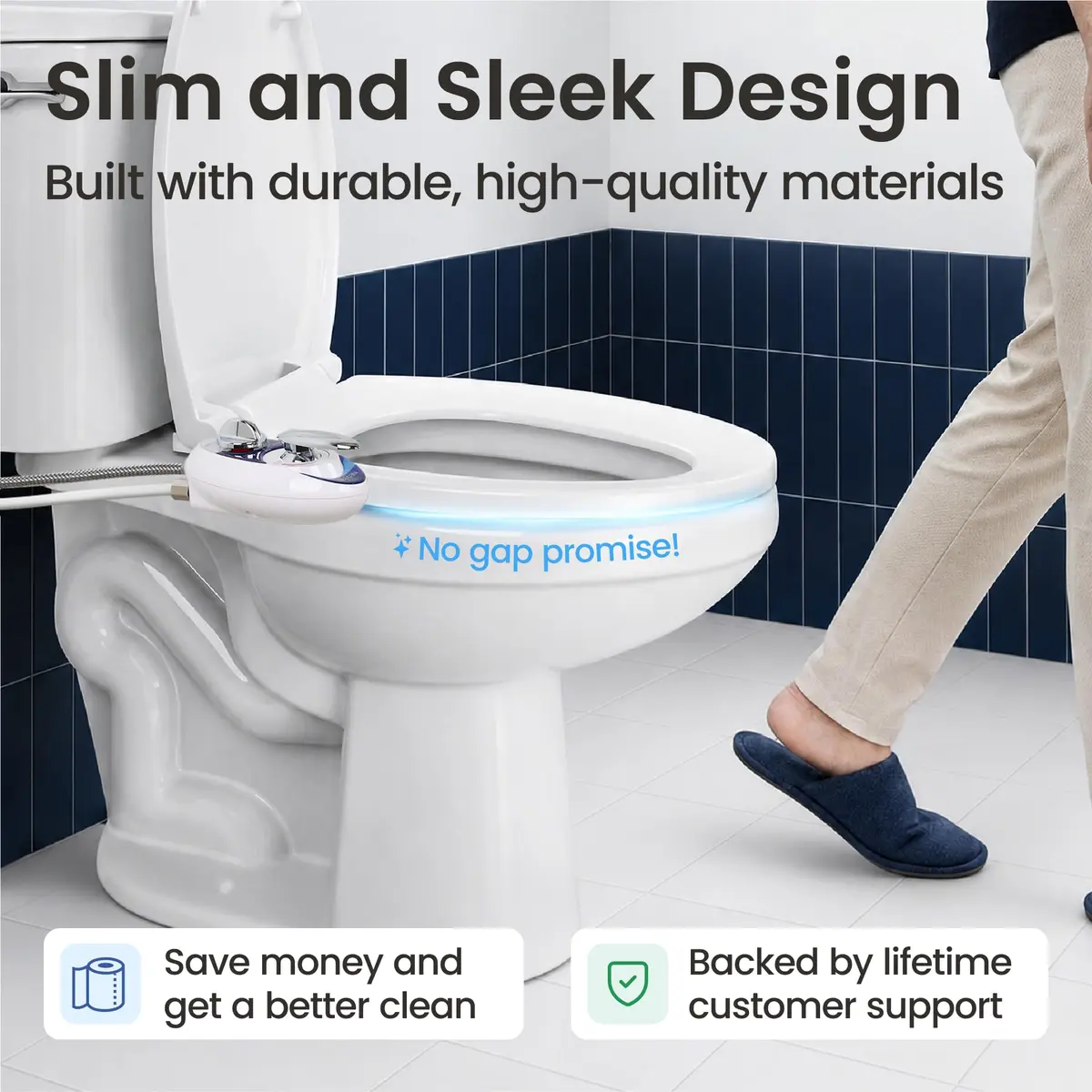 LUXE Bidet NEO 320 Rose Gold | Warm Water Bidet Attachment with Dual Nozzles - view 6