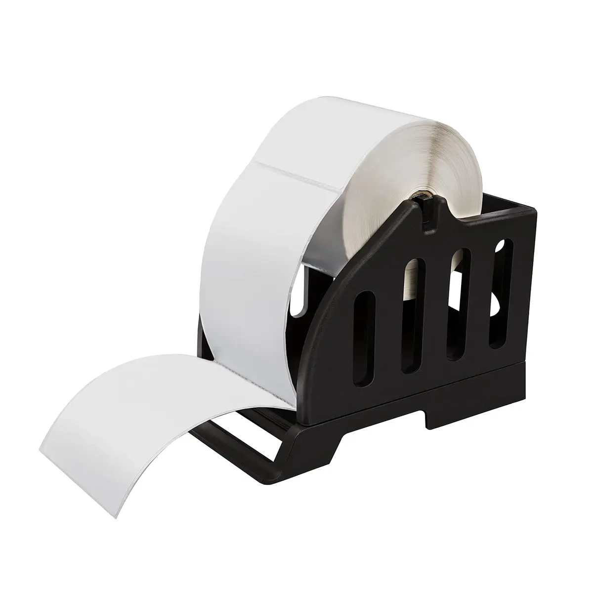 Ü Heartray Label Holder for Rolls & Fan-Fold Labels | Compatible with Thermal Printers, Plastic Material, Black - main product image