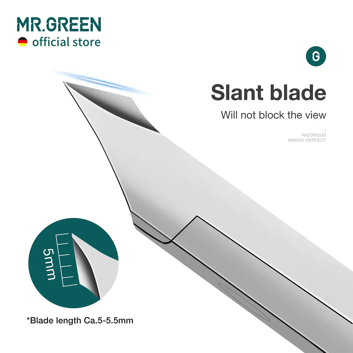 MR.GREEN Cuticle Nippers Nail Manicure Scissors 5mm | Precision German Steel for Perfect Cuticles - view 4