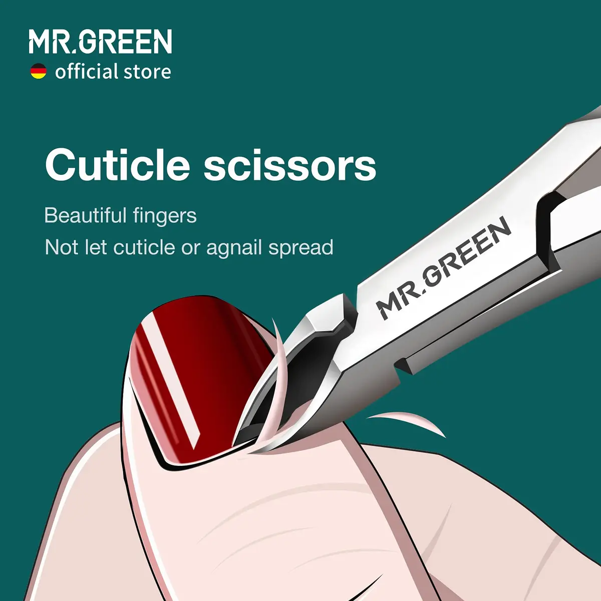 MR.GREEN Cuticle Nippers Nail Manicure Scissors 5mm Stainless Steel | Precise Dead Skin Removal - view 2