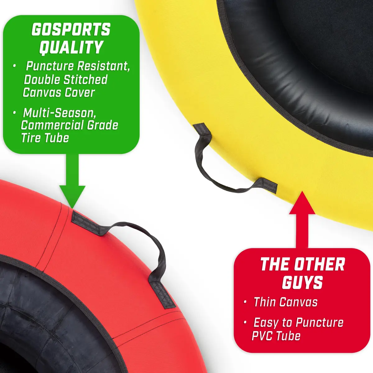 GoSports 44 Inch Heavy-Duty Snow Tube with Canvas Cover | Commercial Grade Sled for All Ages - view 6