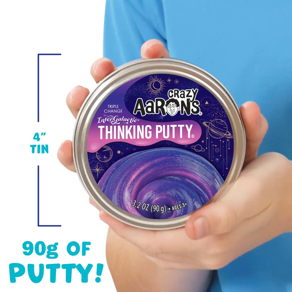 Crazy Aaron's Thinking Putty - Intergalactic - Triple Color Changing 4" Tin | Creative Stress Relief Toy - view 5