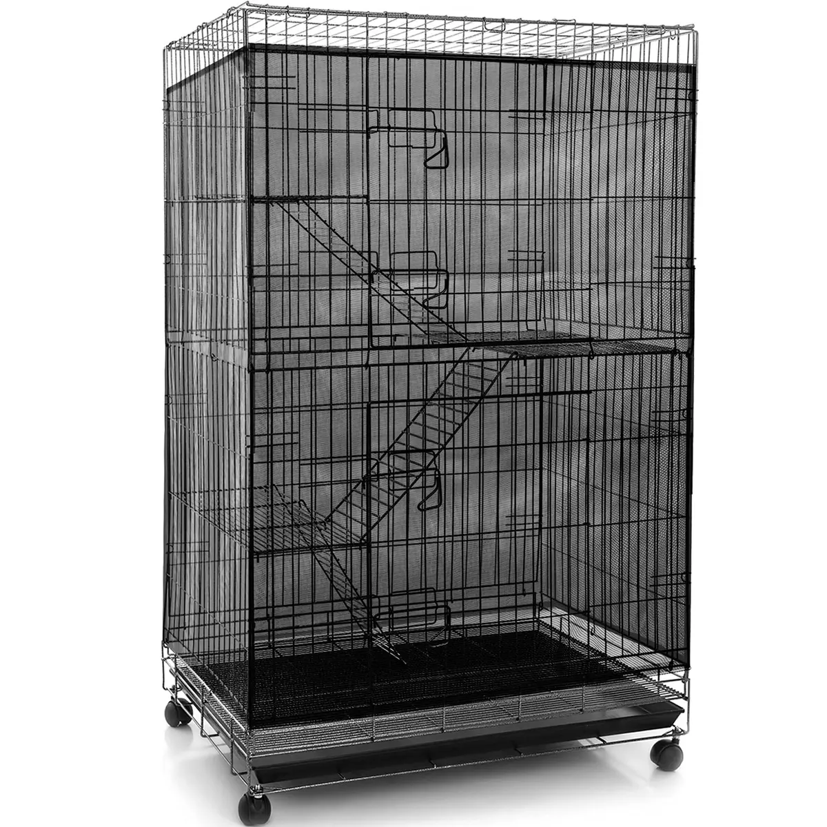 Shappy Black Bird Cage Net Cover Seed Catcher 152 x 100 cm | Breathable Mesh for Cleanliness - main product image