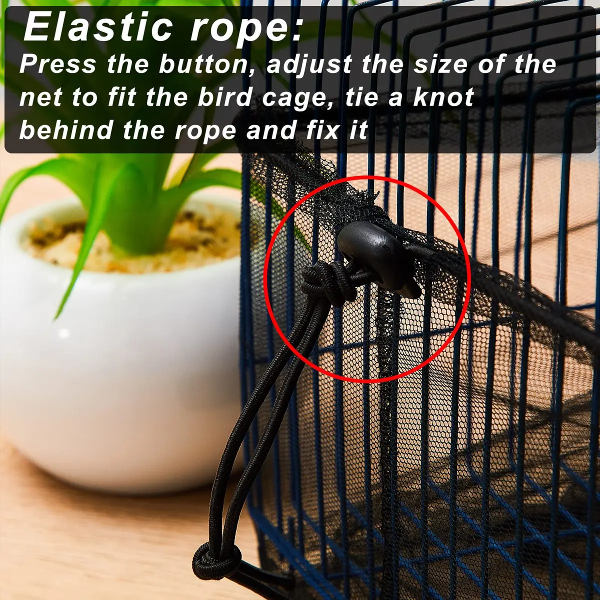 Shappy Black Bird Cage Net Cover Seed Catcher 152 x 100 cm | Breathable Mesh for Cleanliness - view 3
