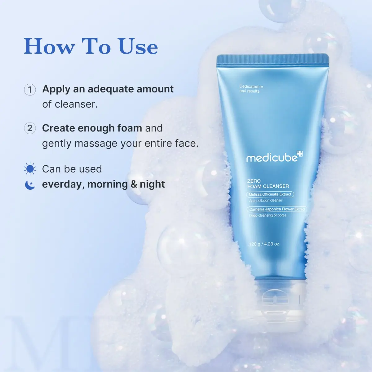 medicube Zero Foam Cleanser 120ml (4.23 Fl Oz) | Gentle Pore & Oil Care for Sensitive Skin - view 6