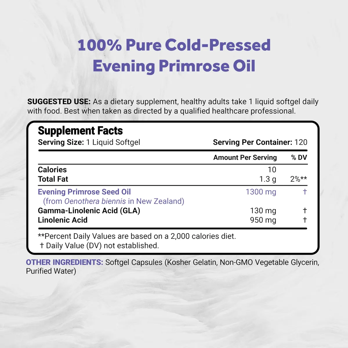 Naturalis Evening Primrose Oil 1300mg | Supports Healthy Skin & Immunity - view 2