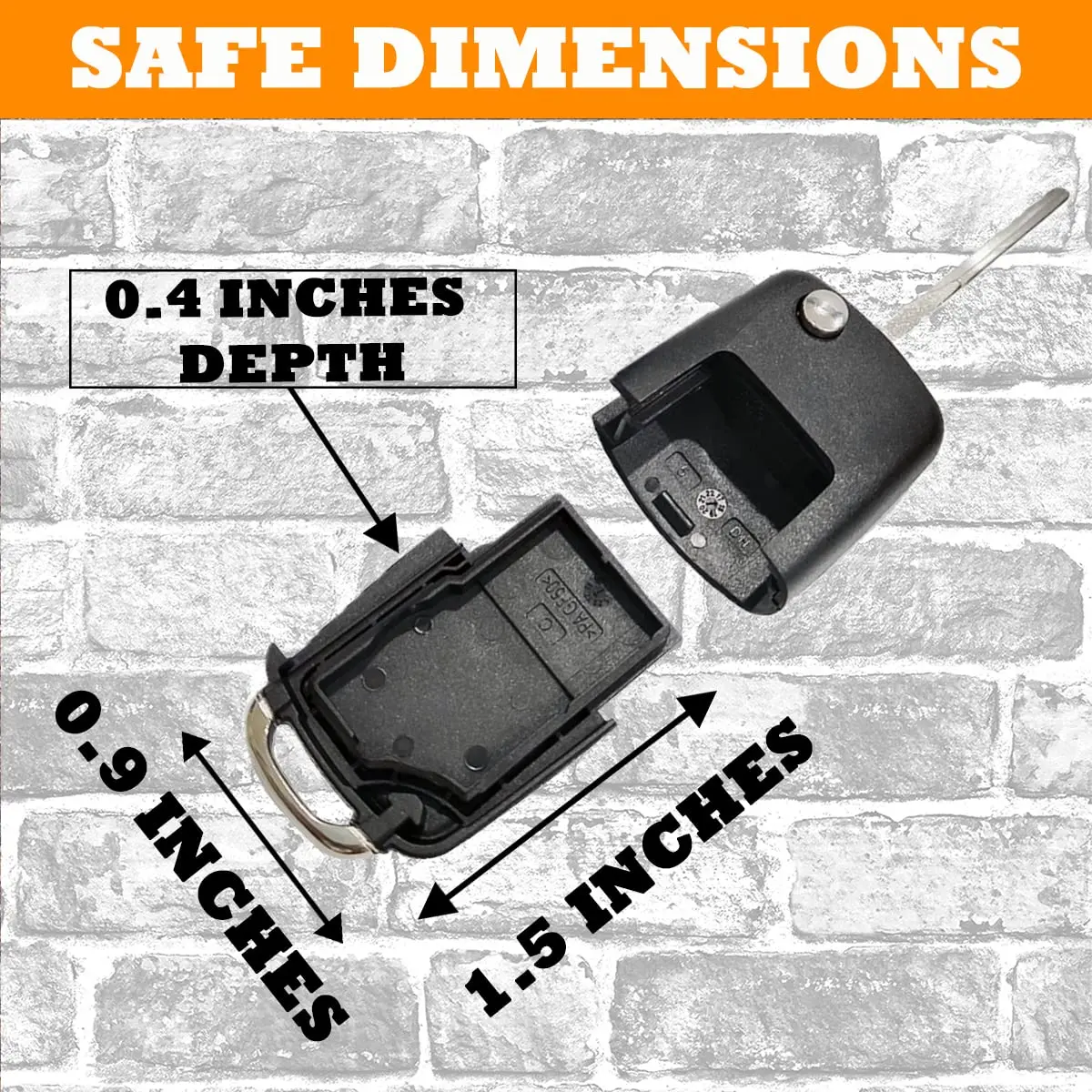 Secret Stash Fake Car Key Diversion Safe - Hidden Compartment 2.5cm x 2.3cm x 1cm | Discreet Storage Keychain - view 5