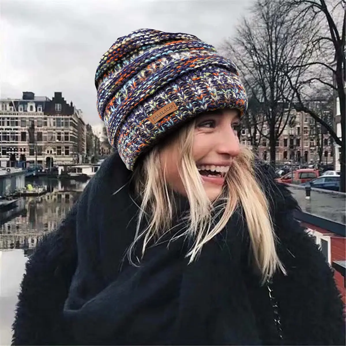 Salalacap Womens Satin Lined Winter Beanie Cable Knit for Women Thick Chunky Hat Skull Warm Cap - view 5
