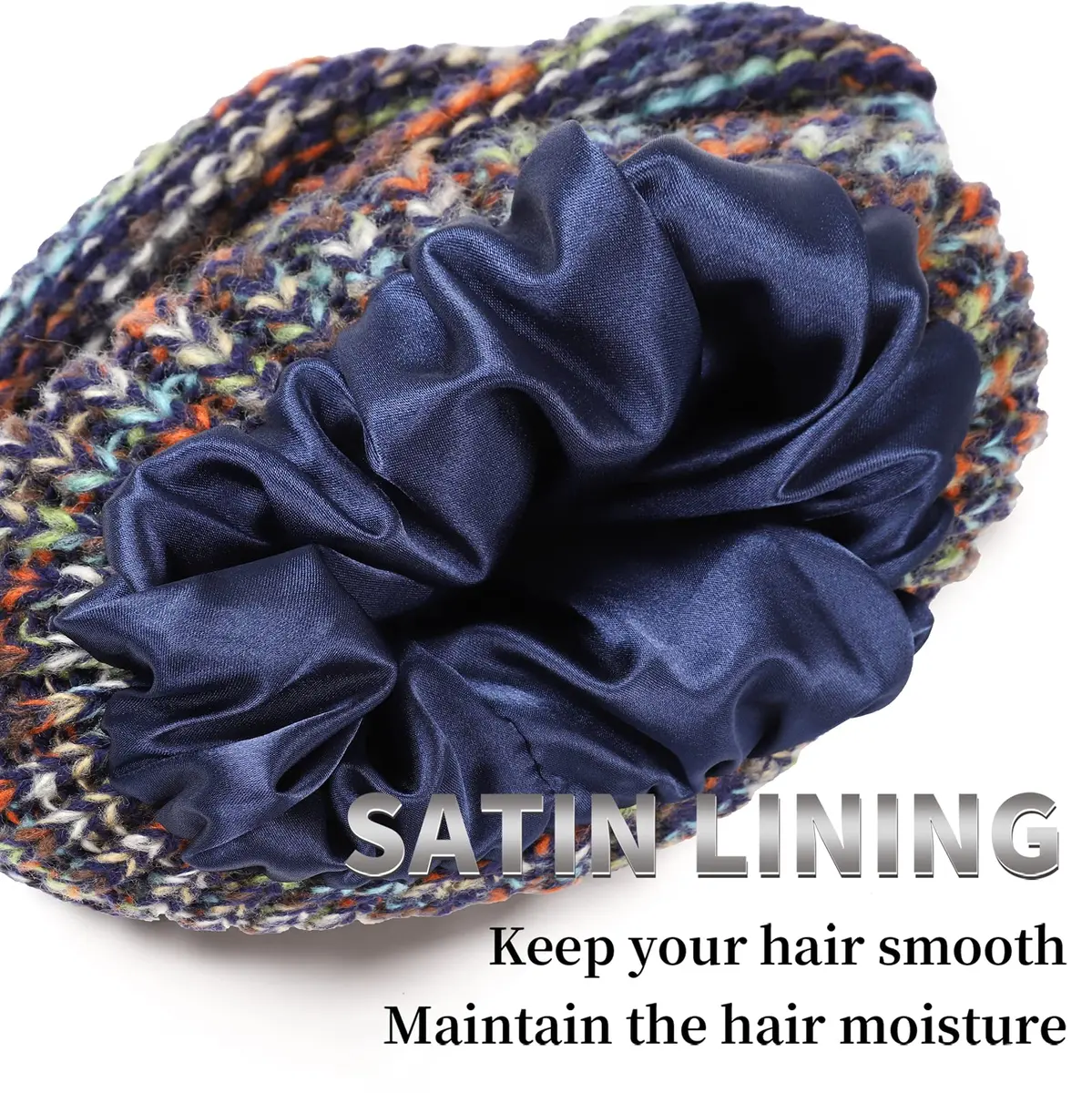 Salalacap Womens Satin Lined Winter Beanie Cable Knit for Women Thick Chunky Hat Skull Warm Cap - view 2